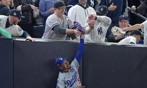 Yankee Stadium fans ejected after one pries ball from Mookie Betts’ glove at World Series