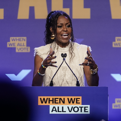 Michelle Obama Delivers a Georgia Speech in Her Most Relatable Campaign Trail Outfit Yet