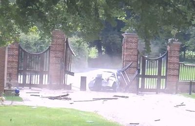 Moment drink-driver crashed into gates of prime minister’s Chequers residence