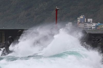 Wind, Rain Batter Taiwan As Super Typhoon Kong-rey Nears