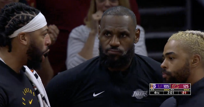 LeBron James hilariously didn’t react to Bronny James’ first NBA basket