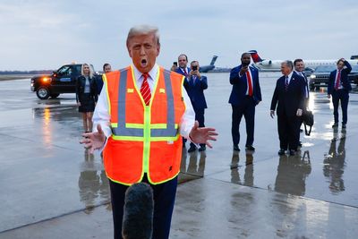 Donald Trump embraces Joe Biden's 'garbage' remark with rubbish truck stunt