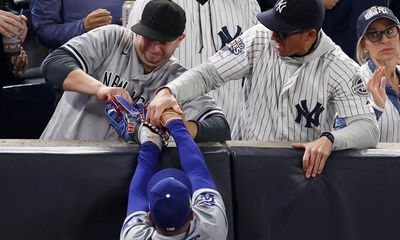 Two Yankees fans banned from World Series Game 5 after grabbing ball from Betts