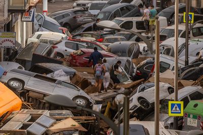 An airport was completely cut off from entry by extreme floods