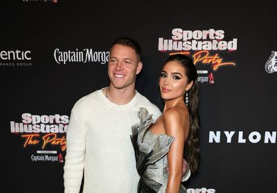 Christian McCaffrey feigned looking forlorn in his Halloween costume with wife Olivia Culpo