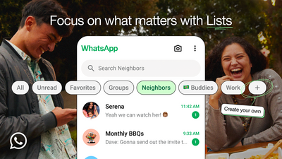 WhatsApp now lets you organise your chats with custom lists