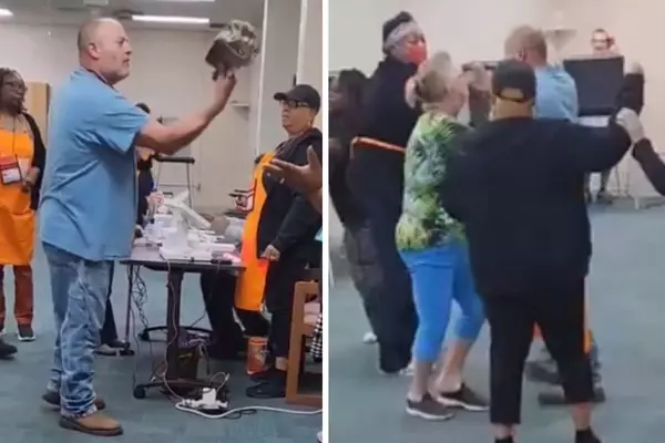 Video Shows Trump Supporter Attacking South Carolina Election Workers Ove MAGA Hat