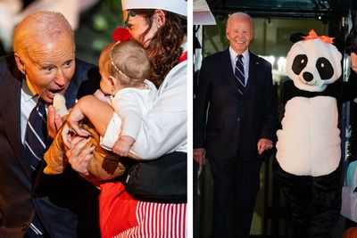 Social Media Flooded with Mixed Reactions to Joe Biden Playfully Biting Costumed Babies, Jill Dressing Up as a Panda at White House Halloween Event