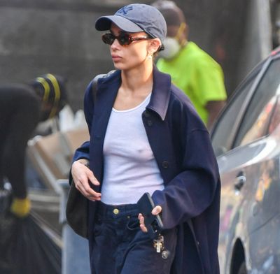 Zoë Kravitz Showcases Her Sad Girl Autumn Staples: A Break-Up Barn Jacket and Chunky Ankle Boots