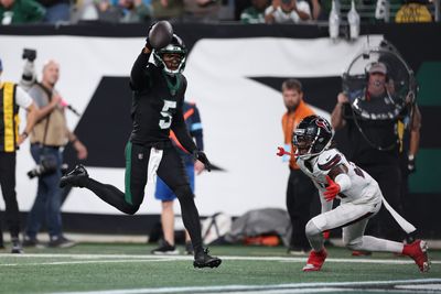 End zone angle of Garrett Wilson’s touchdown for Jets vs. Texans