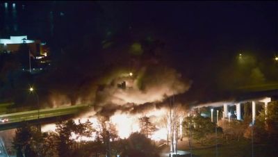 Massive fire closes Ohio River bridge near Cincinnati and damages its steel structure