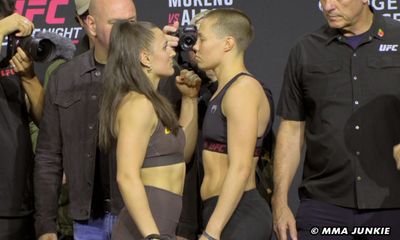 Video: UFC Edmonton ceremonial weigh-in faceoffs with Blanchfield-Namajunas, Mike Malott, more