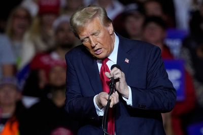 Trump threatens to ‘knock the hell out of people backstage’ as he melts down over faulty mic at rally