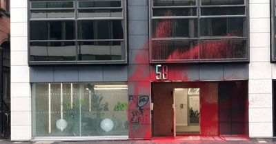 Pro-Palestine activists vandalise bank's Glasgow offices