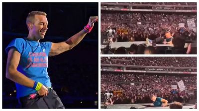Coldplay's Chris Martin falls through trap door on stage during Melbourne concert - WATCH