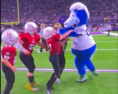 The Colts’ mascot tackled children and got stripped naked in a halftime exhibition vs. fourth graders