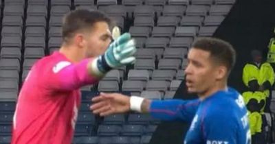 Moment Rangers pair Tavernier & Butland clash in heated Hampden exchange