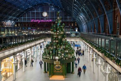 St Pancras Station unveils its Wicked-themed Christmas tree