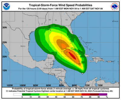 Tropical Storm Rafael triggers hurricane warning for Cayman Islands