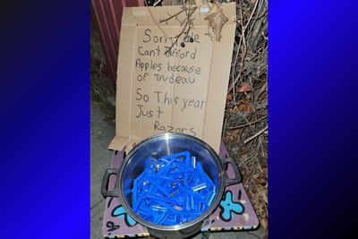 Parents Horrified After Finding Bowl Full of Razor Blades Outside Home on Halloween: 'You Hear of Stories'