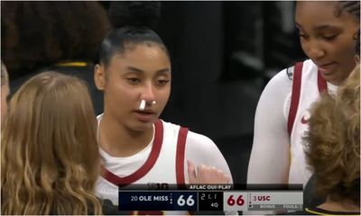 JuJu Watkins suffers double bloody nose during USC’s comeback win against Ole Miss