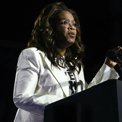 Oprah Debuts a Pearlescent Power Suit at Kamala Harris's Final Campaign Rally in Pennsylvania