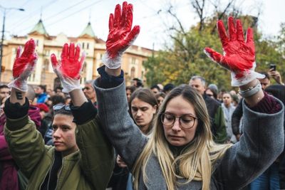 Thousands Protest In Serbian City Over Fatal Roof Collapse