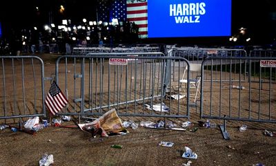 Election briefing: Kamala Harris watch party falls silent as Trump speaks of ‘golden age’ in America