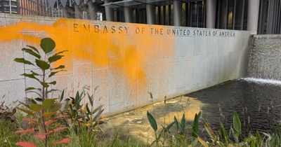 London US embassy vandalised by activists after Donald Trump's election victory