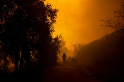 Wind-fanned Wildfire Burning Out Of Control Near Los Angeles