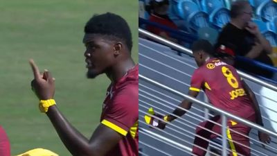 Watch: Alzarri Joseph storms off the field after on-field disagreement with captain in third ODI against England
