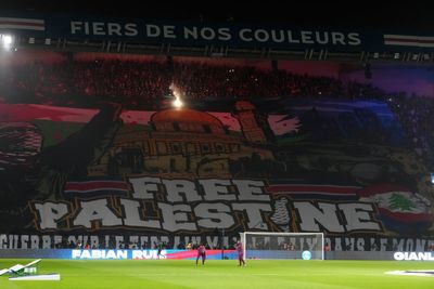 PSG fans unveil 'Free Palestine' banner ahead of France vs Israel game in Paris