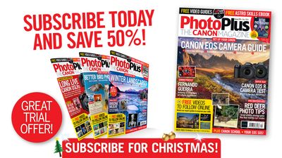 New PhotoPlus: The Canon Magazine issue 224. Christmas savings with 50% off subscriptions!