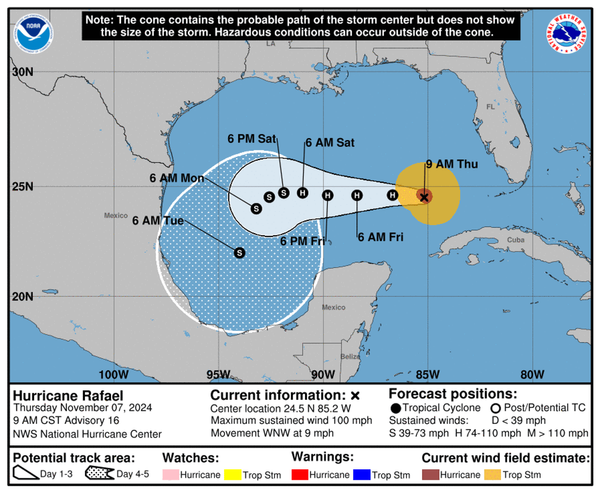 Mapped: Charting Hurricane Rafael’s path through the Gulf of Mexico