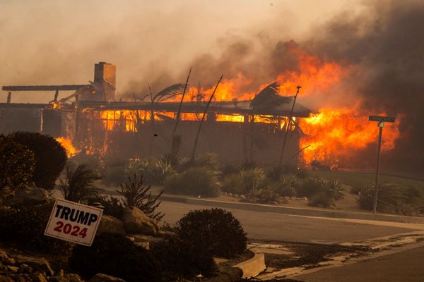 Footage shows California home engulfed by flames as massive blaze forces thousands to flee