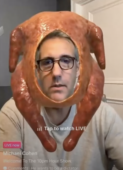 Trump Ex-Lawyer Mercilessly Trolled on TikTok Livestream as He Begs Trump Supporters to Stop Putting Turkeys on His Head