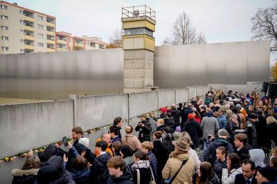 Tens of thousands celebrate fall of the Berlin Wall 35 years ago with concerts and art installations