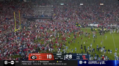 Ole Miss fans stormed the field 16 seconds too early to celebrate Georgia upset