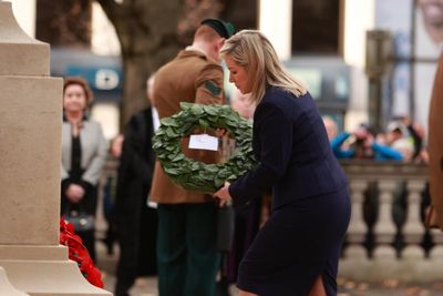 O’Neill lays wreath at Cenotaph in Belfast on Remembrance Sunday