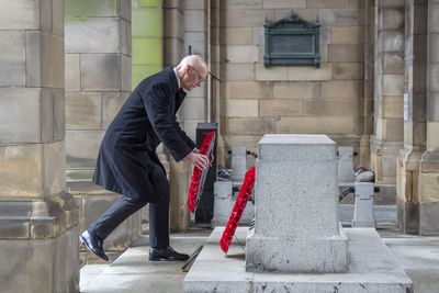 Swinney pays tribute to war hero uncle as nation pauses on Remembrance Sunday