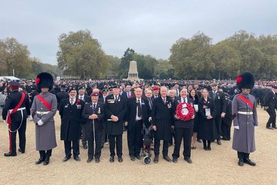 Blind veteran, 100, ‘felt 10 feet tall’ marching past Cenotaph for first time