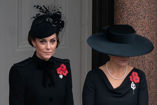 King leads nation’s tribute to war dead as Kate watches ceremony from balcony