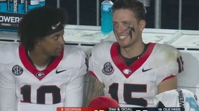 Carson Beck’s Sideline Look Late in Georgia’s Loss to Ole Miss Made Fans So Angry