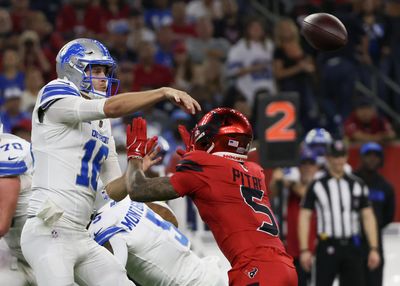 Watch: Jared Goff can’t stop throwing interceptions to Texans defense