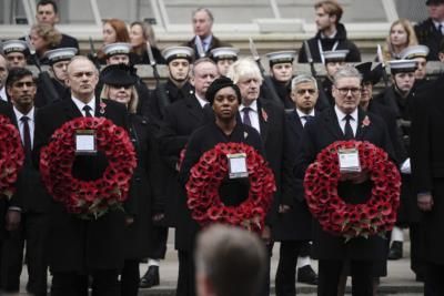 British PM Joins French President In Armistice Anniversary Ceremony