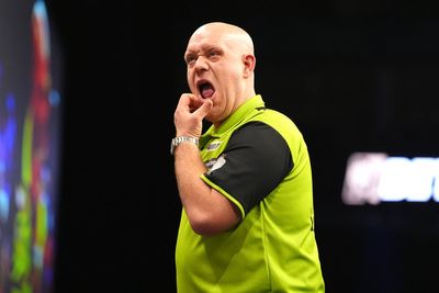 Michael van Gerwen out of Grand Slam as Luke Littler almost hits nine-darter