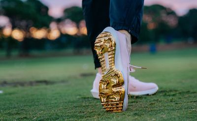 WNBA star Caitlin Clark’s shiny gold Nike golf shoes turn heads at LPGA pro-am