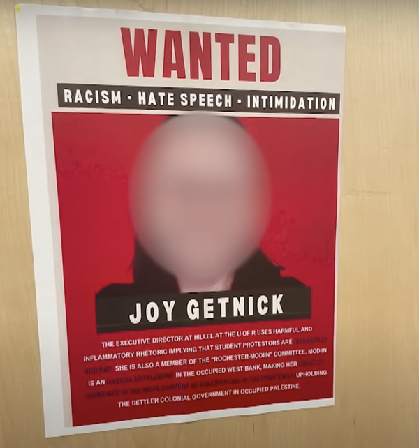 Anonymous Protesters Cover University Campus in 'Wanted' Posters Labeling Jewish Professors as War Criminals