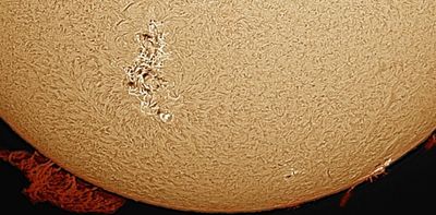 Sunspots and solar flares, created by the sun’s magnetism, can affect the Earth’s surface