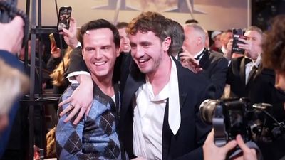 Watch: Paul Mescal and Andrew Scott leap into each other’s arms as they reunite at Gladiator II premiere